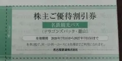 即日発送 名鉄観光バス 5%割引券 ドラゴンズパック 名鉄 名古屋鉄道 株主優待