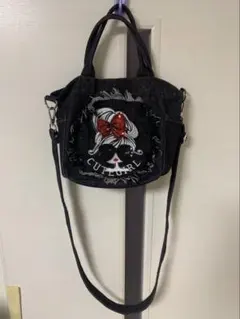 デニムショルダーバッグ トートバッグ 2way サングラスキュートガール