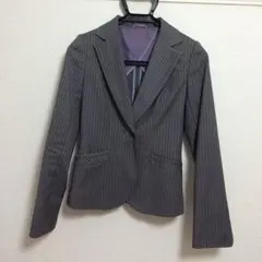 再再値下げ！【中古】Sサイズ 春夏用 スーツ３点セット グレーストライプ