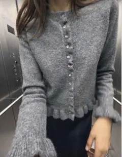 shein ニットカーディガン　グレー　M