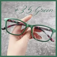 緑 +3.5 可愛い 柄 老眼鏡 読書 リーディンググラス グリーン 訳④