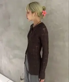 y/m 透かし編みカーディガン