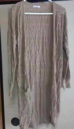 薄手 ロングカーディガン ブラウン Lサイズ