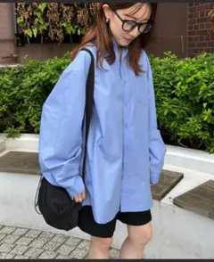 ISOOK 長袖シャツ ブルー オーバーサイズのサムネイル