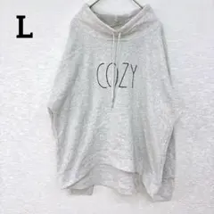 1点もの✨レイドゥン スウェット 【L】ハイネック 長袖 灰色 白 お出かけ