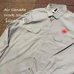 Canada/カナダ★ワークシャツ★長袖★グレー×赤★XL