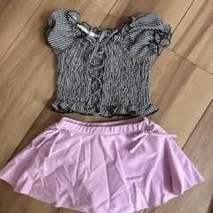 petit main セパレート水着 100cm ギンガムチェック