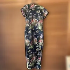 Michi チャイナドレス 34サイズ 黒花柄