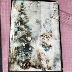 ラスト!Xmascatおすそ分けファイル台紙❦ジャンクジャーナル風
