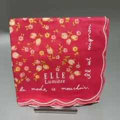 新品★ ELLE 花柄ハンカチ ピンク　No.1352-2