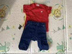 【未使用】ミキハウス　ホットビスケッツ　半袖　シャツ　デニム　ズボン　パンツ