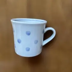 砥部焼　梅山窯　水玉模様　マグカップ