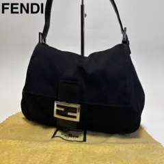 t45【極美品】フェンディ　コットン　ブラック　マンマバケット　ショルダーバッグのサムネイル