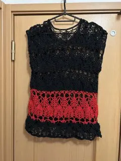 ☆貴重 美品 カネコイサオ 朝顔モチーフ ベスト 赤系 - メルカリ