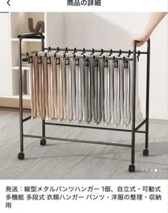 メタルハンガーラック 可動式 ブラック