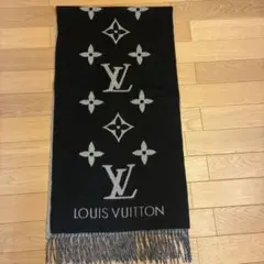 LOUIS VUITTON マフラー ウール混紡 ロゴ入り