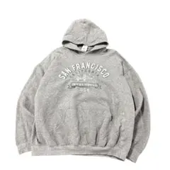 スーベニアパーカー　フロントプリント　グレー　XL ギルダン製　7AS13