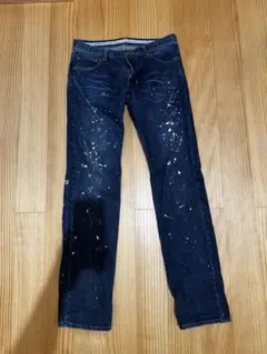 正規品Poloラルフローレンメンズペイント加工 ストレッチデニムパンツ 