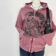Y2K❤️00s DIESEL ブレイブマン 指紋 ジップパーカー 銀タグ