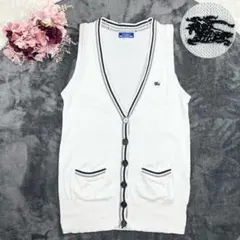 希少✨バーバリーブルーレーベル ホースロゴ刺繍 Vネック ニットベスト 38