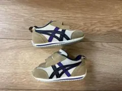 ASICS ベビーシューズ ベージュ/ネイビー/パープル 13センチ