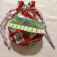 まんまる巾着　レトロ巾着　ハンドメイド