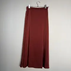 GU ブラウン フレアスカート スリット入り