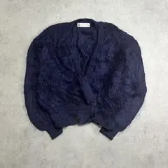 St Michael モヘアカーディガン ネイビー 短丈 ヴィンテージ ニット