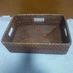 ラタン持ち手付きバスケット