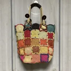 未使用品★JAMIN PUECH ラフィア トートバック★天然素材 ポーチ付きのサムネイル