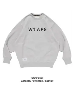 WTAPS ACADEMY SWEATER COTTON ASH GRAY