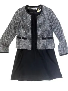 NATURAL BEAUTY BASIC ツイードジャケットワンピースセット S