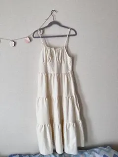 ホワイト ティアードキャミワンピース