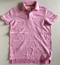 希少00s ◇アバクロ ポロシャツM◇Sueded Polo半袖ボーダーイエロー 