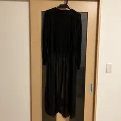 ブラックレースロングカーディガン