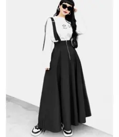 【LVEU.】ナイロンライク2WAYサスペンダースカート（Ai select）