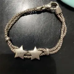 ヴィンテージ ティファニー シルバーブレスレット 星型チャーム ダブルロープ ヴィンテージ ティファニー シルバーブレスレット 星型チャーム ダブル