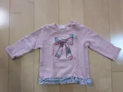 ♡KP♡リボン刺繍♡ ピンク♡ トレーナー♡90♡美品♡6900円♡