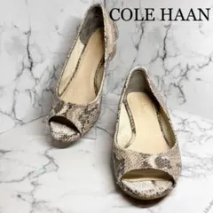 【高級感✨】コールハーン　23.5cm パンプス　レザー　パイソン　グレー