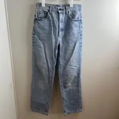 GU ハイウエスト ストレート ジーンズ デニム ライトブルー M