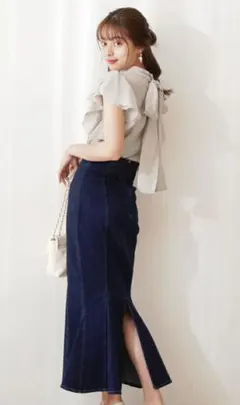 プロポーション トライアングルデニムマーメイドスカート