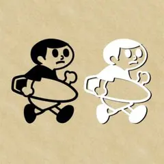 乗りノリ君SURF　サーフィン/アウトドアカッティングステッカー 2枚組