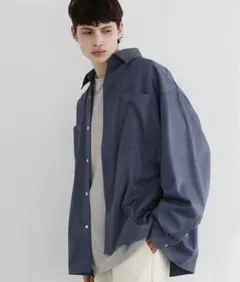 LILL TRツイルドレープバルーン袖タックオーバーサイズダブルポケット長袖