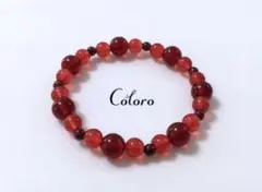 ☆プレストレッドアンバー（琥珀）・ガーネット☆パワーストーン天然石ブレスレット☆