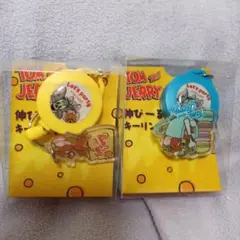 トム&ジェリー　リールキーチェーン　伸びーる　キーリング