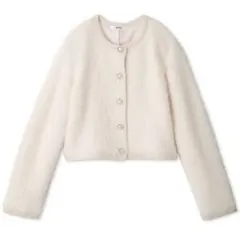 Sustainableファーライクニットジャケット