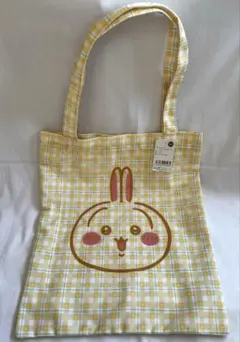 ちいかわ チェック シリーズ トート バッグ うさぎ　チャームなし