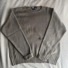 【ポニーなし】Ralph Lauren コットンニットXL カーキ　グレー