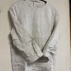 無印良品リネン 長袖シャツ ベージュ Lサイズ