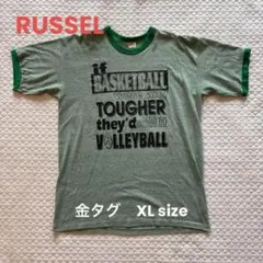 70s USA 金タグ ラッセルアスレチック XL 霜降り　リンガー Tシャツ